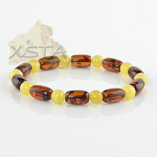 Cherry matt colors amber bracelet